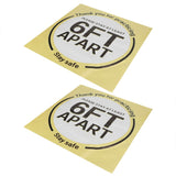 2 Sets Social Distancing Floor Decals Distancing Warning Sign Sticker for Crowd Control Guidance - Front View