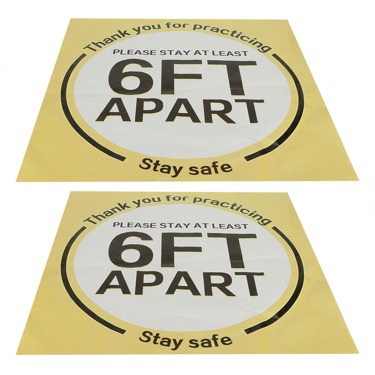 2 Sets Social Distancing Floor Decals Distancing Warning Sign Sticker for Crowd Control Guidance