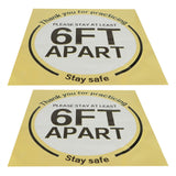 2 Sets Social Distancing Floor Decals Distancing Warning Sign Sticker for Crowd Control Guidance - Side View