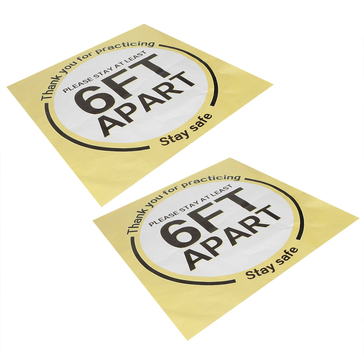2 Sets Social Distancing Floor Decals Distancing Warning Sign Sticker for Crowd Control Guidance