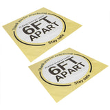 2 Sets Social Distancing Floor Decals Distancing Warning Sign Sticker for Crowd Control Guidance - Top-Down View