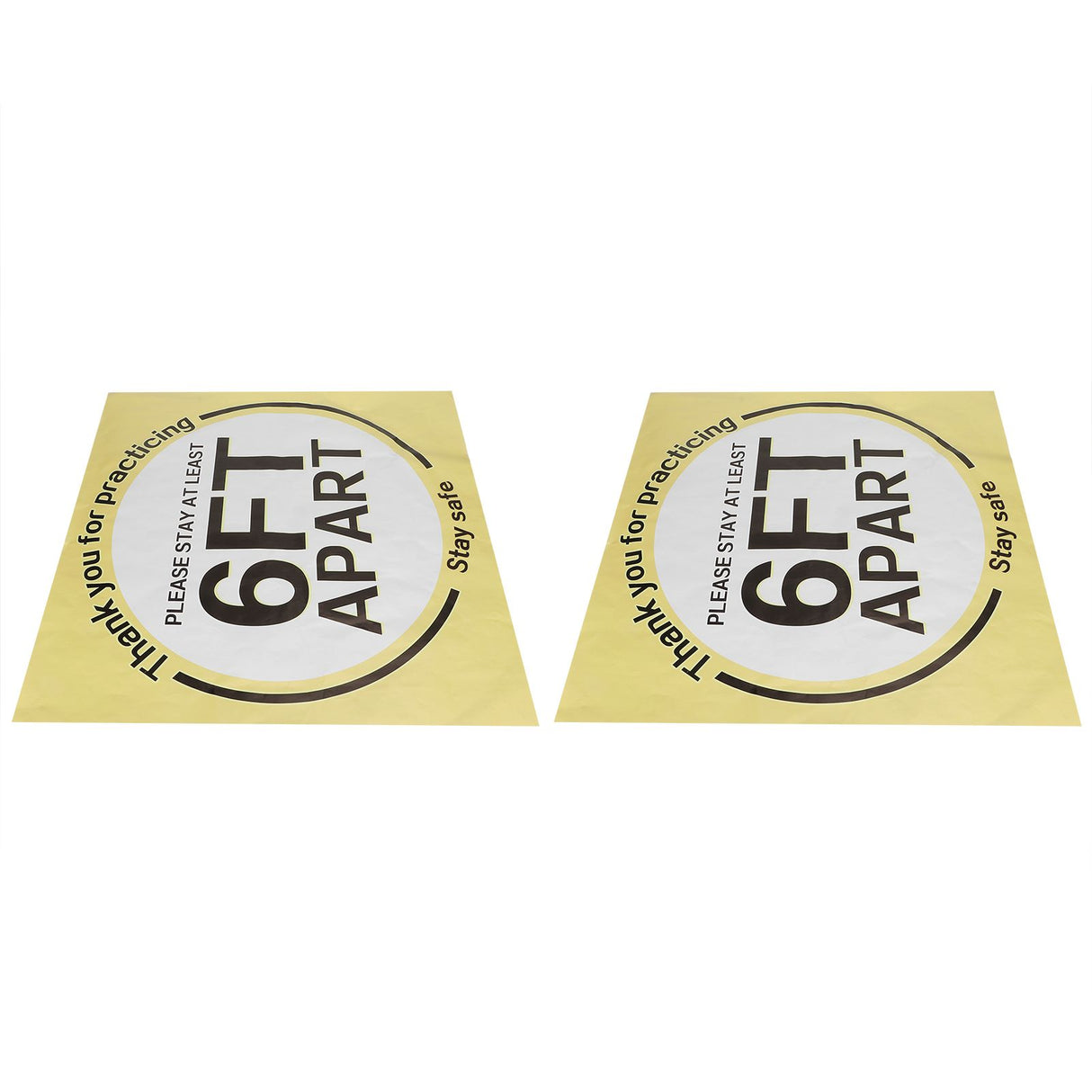 2 Sets Social Distancing Floor Decals Distancing Warning Sign Sticker for Crowd Control Guidance