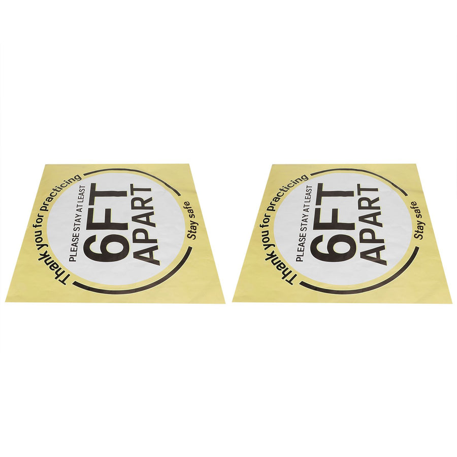 2 Sets Social Distancing Floor Decals Distancing Warning Sign Sticker for Crowd Control Guidance