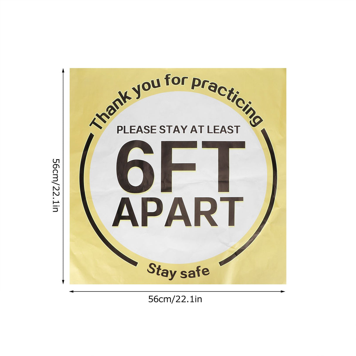 2 Sets Social Distancing Floor Decals Distancing Warning Sign Sticker for Crowd Control Guidance