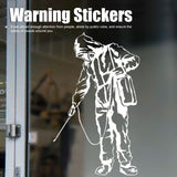 4 Sets Warning Stickers Indoor Outdoor Wall Window Glass Slogans English Signs 60x36.5cm