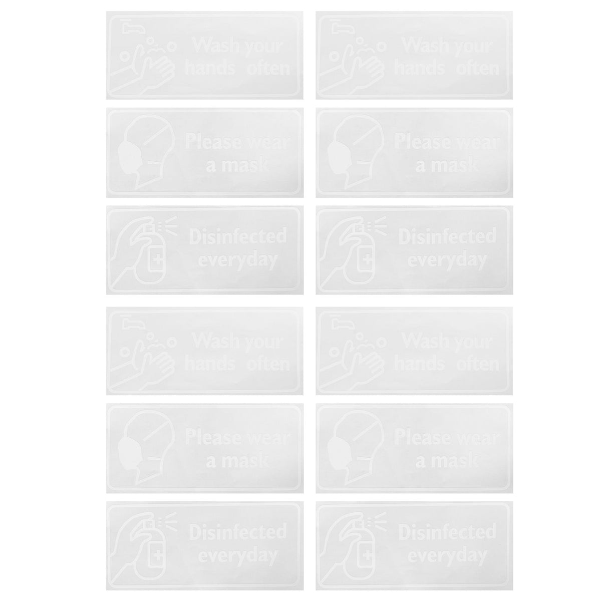 4Set English Warning Signs Safety Marking Wall Hanging Stickers for Showcase Public Places