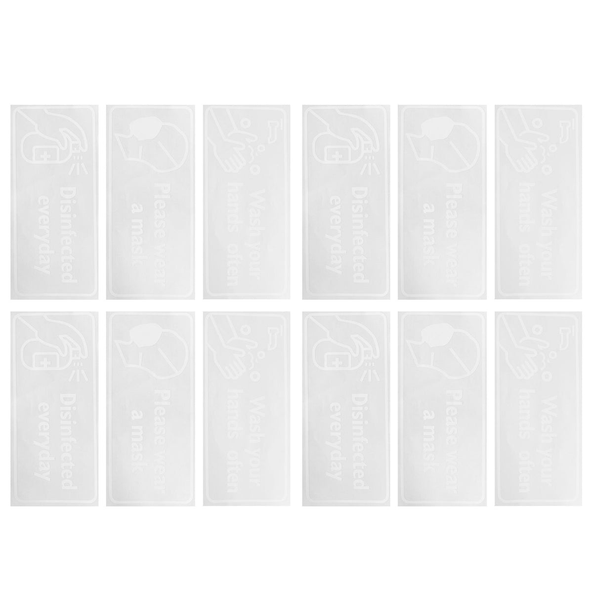 4Set English Warning Signs Safety Marking Wall Hanging Stickers for Showcase Public Places