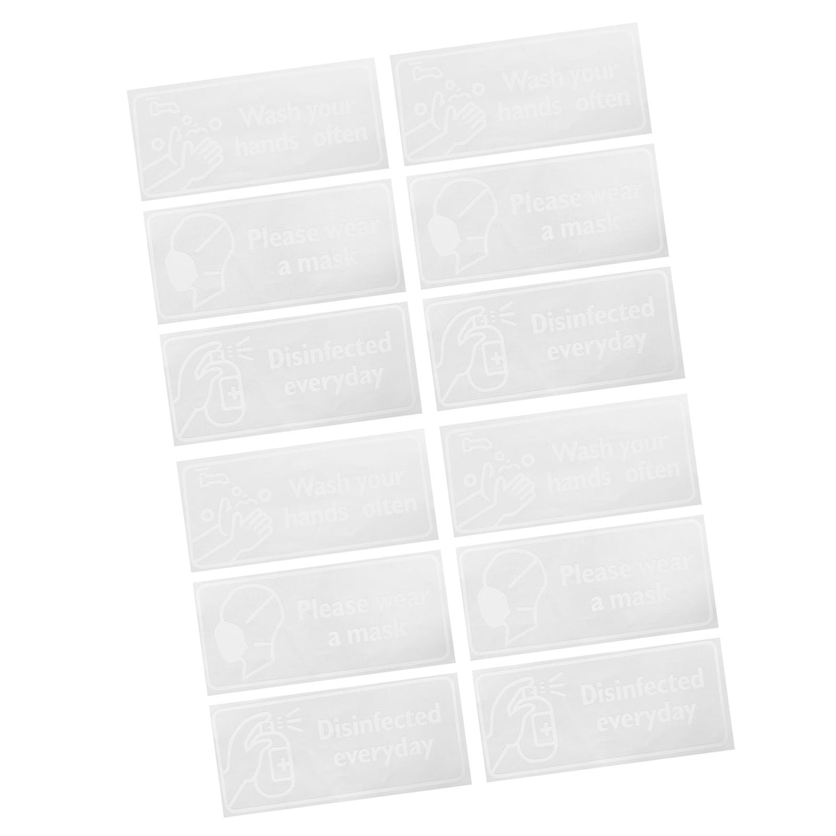 4Set English Warning Signs Safety Marking Wall Hanging Stickers for Showcase Public Places
