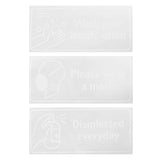 4Set English Warning Signs Safety Marking Wall Hanging Stickers for Showcase Public Places