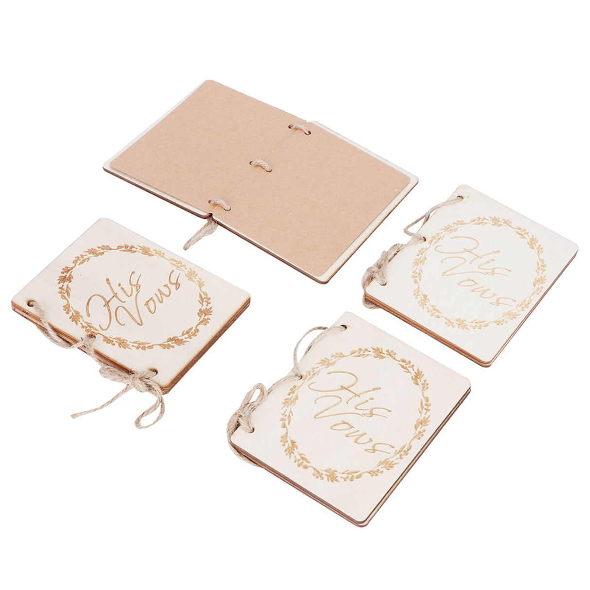 2 Sets Wedding Vow Books Exquisite Gift Card Declaration Booklets Props SuppliesStyle 1
