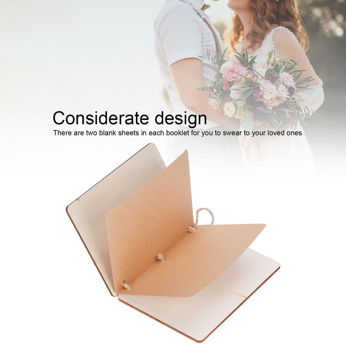 2 Sets Wedding Vow Books Exquisite Gift Card Declaration Booklets Props SuppliesStyle 2