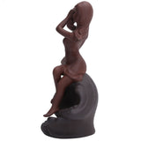 Incense Burner Red Stoneware Backflow Incense Holder Home Office Decoration Ornament - Top-Down View