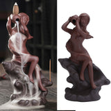 Incense Burner Red Stoneware Backflow Incense Holder Home Office Decoration Ornament - Extra Image