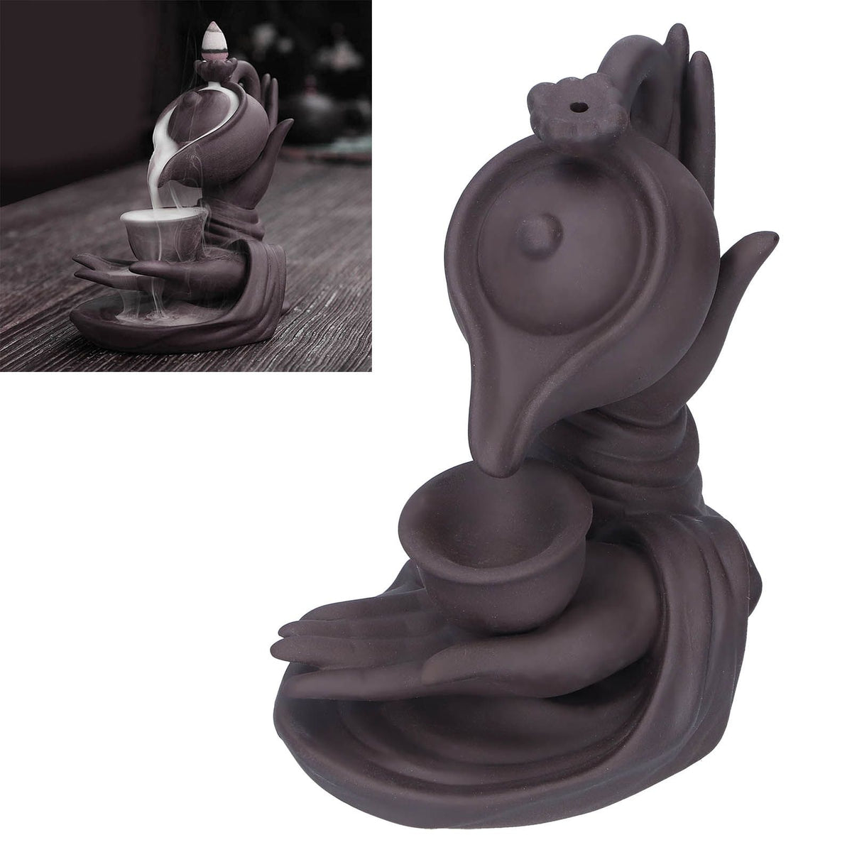 Buddha Hand Backflow Incense Burner Ornament Incense Holder Feng Shui Decorations