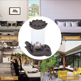 LED Waterfall Backflow Incense Burner with Windproof Cover Handicraft for Home Office Tea House - Extra Image