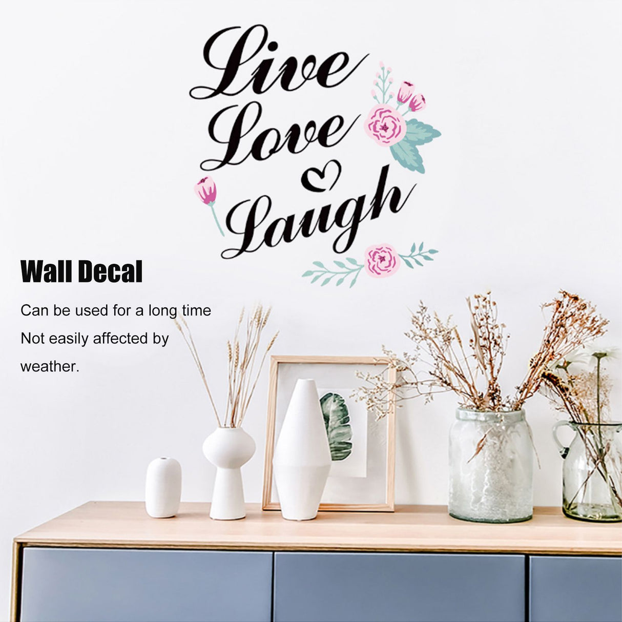 6Pcs Wall Sticker English Letters Pattern DIY Wall Decal for Home Living Room Decoration