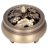 Antique Incense Burner Holder Brass with Lid 3‑Legged Buddha Ornament Home Decoration