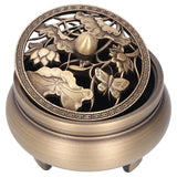 Antique Incense Burner Holder Brass with Lid 3‑Legged Buddha Ornament Home Decoration