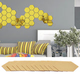4 Set Mirror Wall Sticker Acrylic Hex Removable Decor Decal Background Home Decoration12.6cm Gold - Extra Image