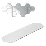 Acrylic Hexagonal Mirror Setting Wall Self Adhesive Stickers Decoration for Home Room20cm/7.9in Silver - Extra Image