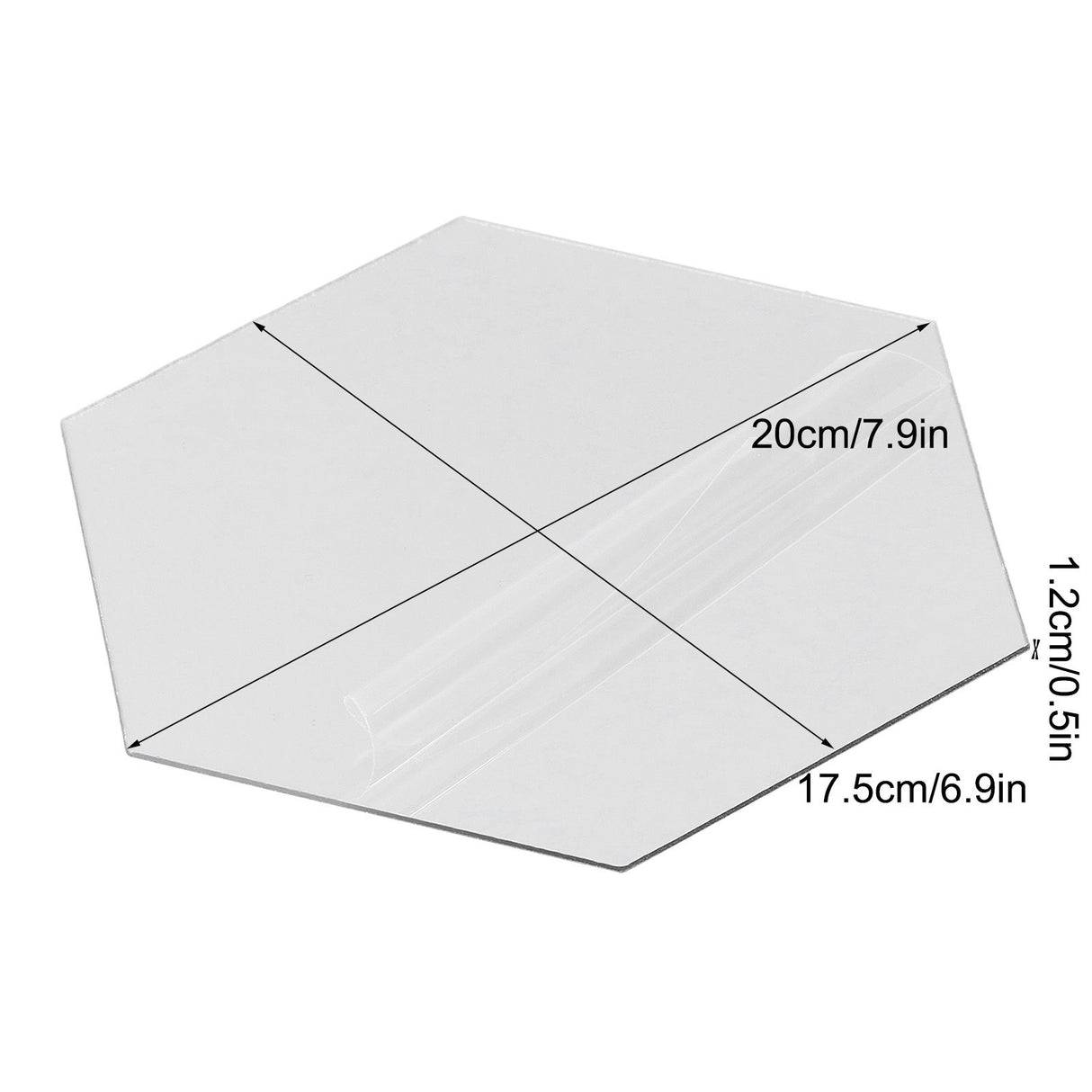 Acrylic Hexagonal Mirror Setting Wall Self Adhesive Stickers Decoration for Home Room20cm/7.9in Silver