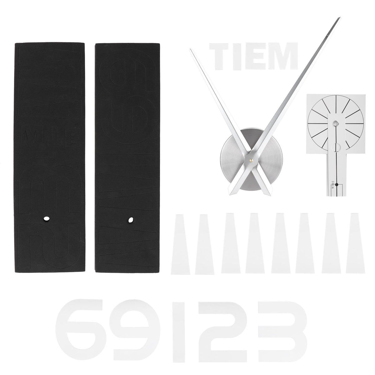 Frameless Wall Clock Sticker Mirror Surface Living Room Bedroom Office DIY DecorationSilver
