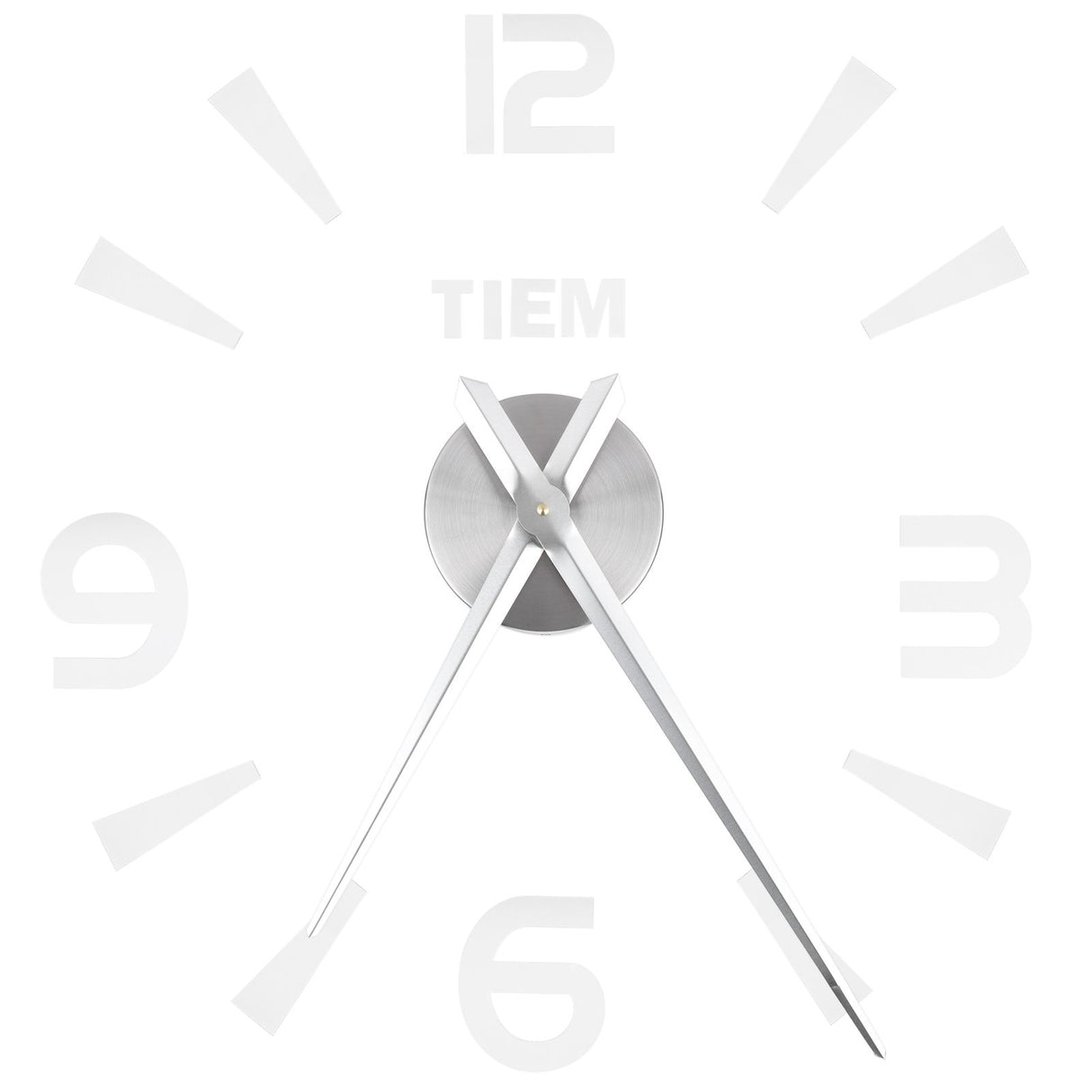 Frameless Wall Clock Sticker Mirror Surface Living Room Bedroom Office DIY DecorationSilver