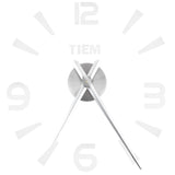 Frameless Wall Clock Sticker Mirror Surface Living Room Bedroom Office DIY DecorationSilver - Rear View