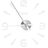 Frameless Wall Clock Sticker Mirror Surface Living Room Bedroom Office DIY DecorationSilver - Low Angle