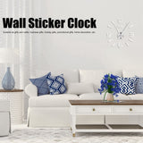 Frameless Wall Clock Sticker Mirror Surface Living Room Bedroom Office DIY DecorationSilver
