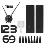 Frameless Wall Clock Sticker Mirror Surface Living Room Bedroom Office DIY DecorationBlack