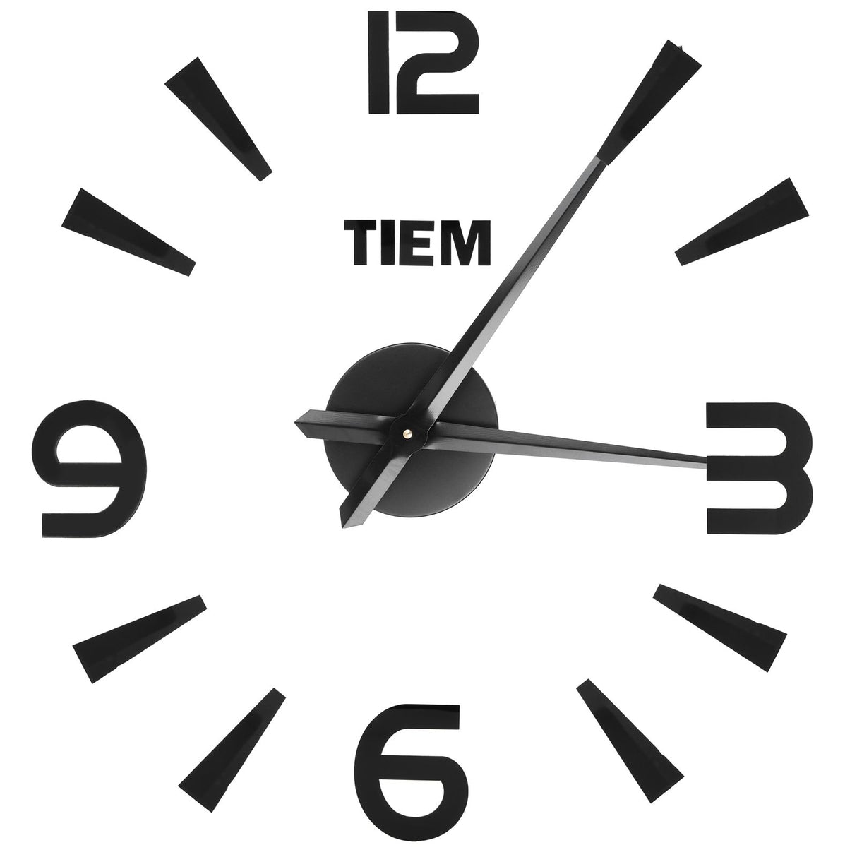 Frameless Wall Clock Sticker Mirror Surface Living Room Bedroom Office DIY DecorationBlack