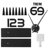 Frameless Wall Clock Sticker Mirror Surface Living Room Bedroom Office DIY DecorationBlack