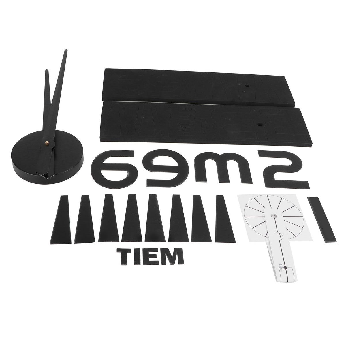 Frameless Wall Clock Sticker Mirror Surface Living Room Bedroom Office DIY DecorationBlack