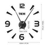 Frameless Wall Clock Sticker Mirror Surface Living Room Bedroom Office DIY DecorationBlack - Extra Image