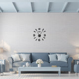 Frameless Wall Clock Sticker Mirror Surface Living Room Bedroom Office DIY DecorationBlack - Extra Image