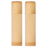 2Pcs EcoFriendly Bamboo Tube Portable Tea Storage Cylinder Mini Round Spices Storage Jar