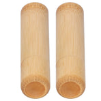 2Pcs EcoFriendly Bamboo Tube Portable Tea Storage Cylinder Mini Round Spices Storage Jar