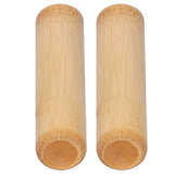 2Pcs EcoFriendly Bamboo Tube Portable Tea Storage Cylinder Mini Round Spices Storage Jar - 45-Degree Angle
