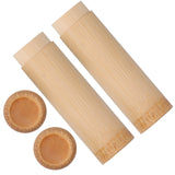 2Pcs EcoFriendly Bamboo Tube Portable Tea Storage Cylinder Mini Round Spices Storage Jar