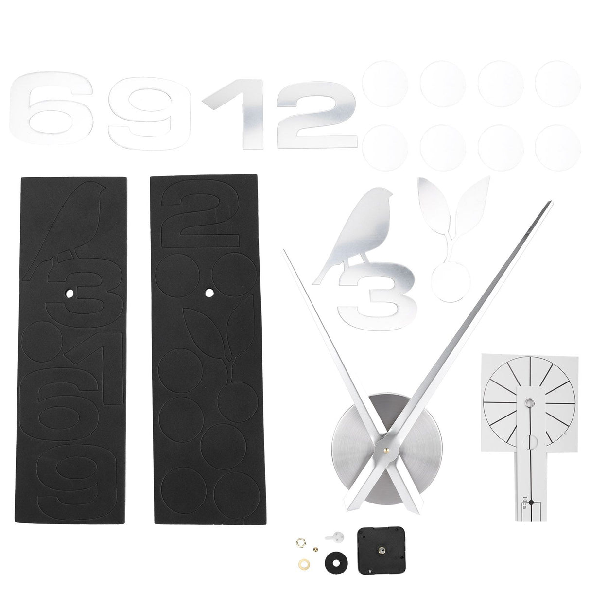 Frameless Wall Clock Sticker Mirror Surface DIY Decoration Living Room Bedroom OfficeSilver
