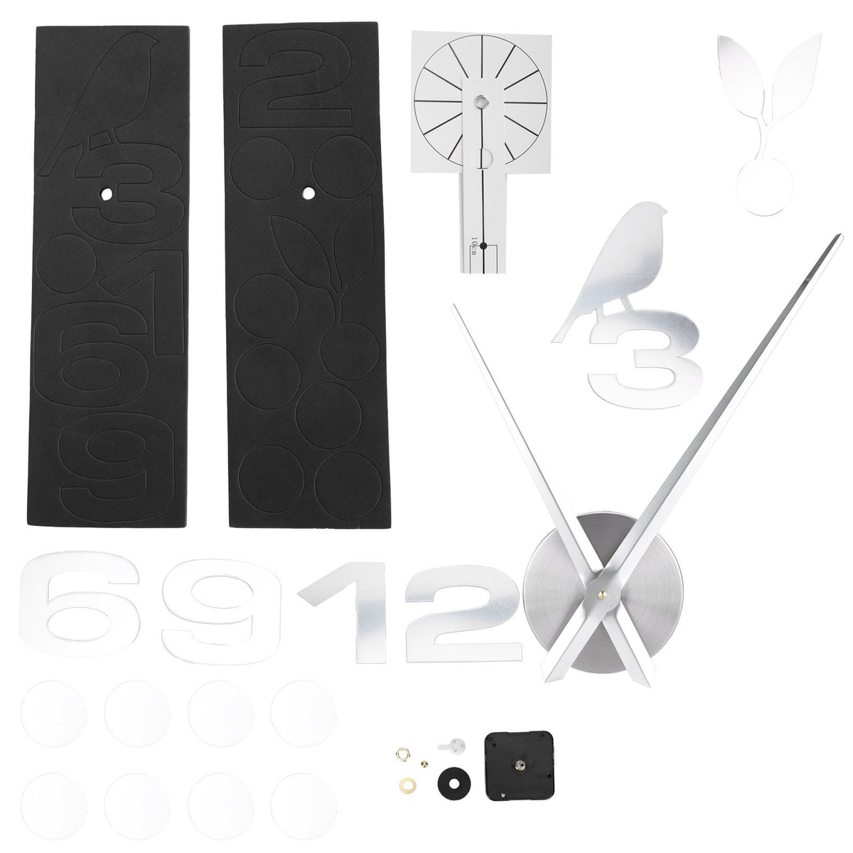 Frameless Wall Clock Sticker Mirror Surface DIY Decoration Living Room Bedroom OfficeSilver