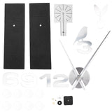 Frameless Wall Clock Sticker Mirror Surface DIY Decoration Living Room Bedroom OfficeSilver - 45-Degree Angle