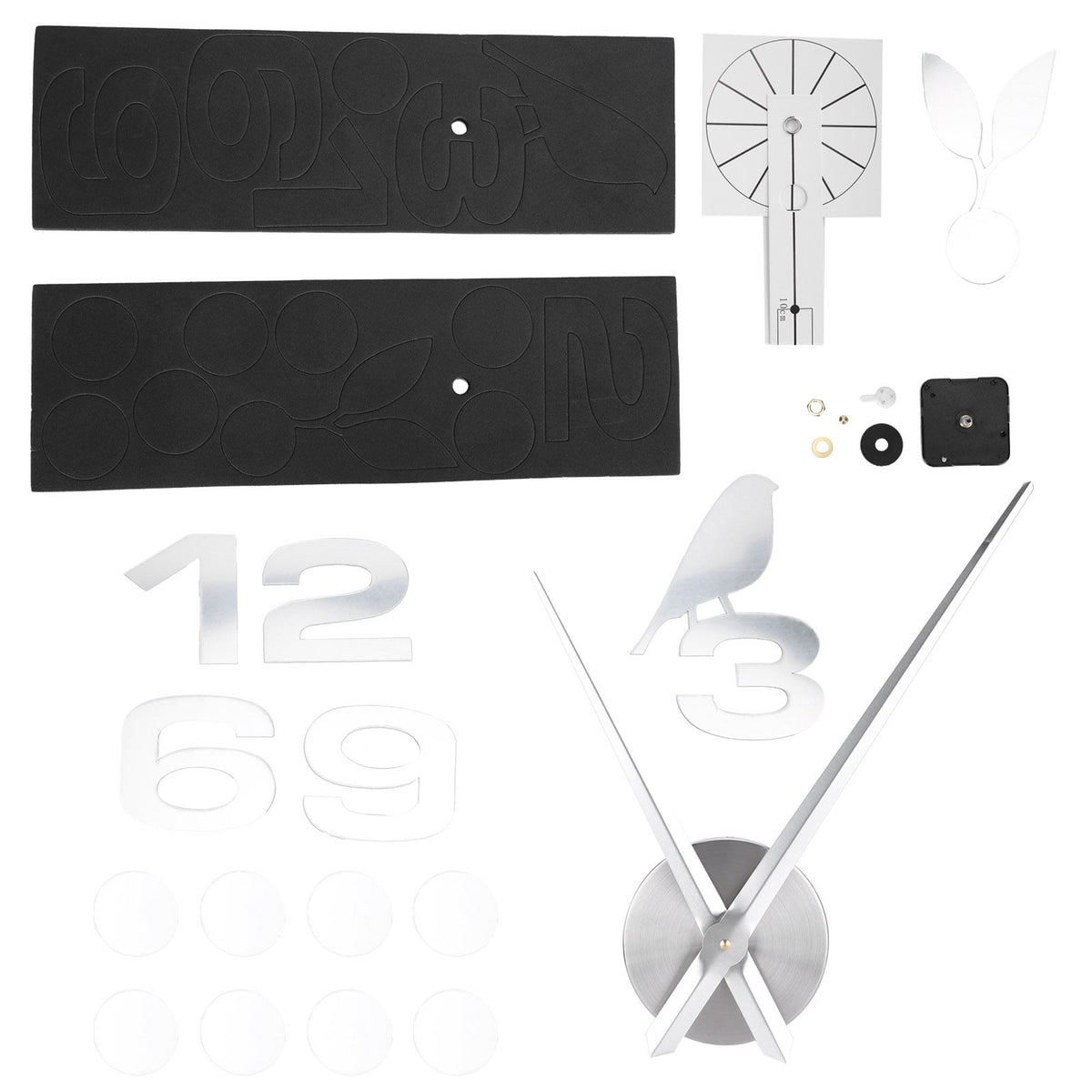 Frameless Wall Clock Sticker Mirror Surface DIY Decoration Living Room Bedroom OfficeSilver