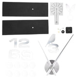 Frameless Wall Clock Sticker Mirror Surface DIY Decoration Living Room Bedroom OfficeSilver - Rear View