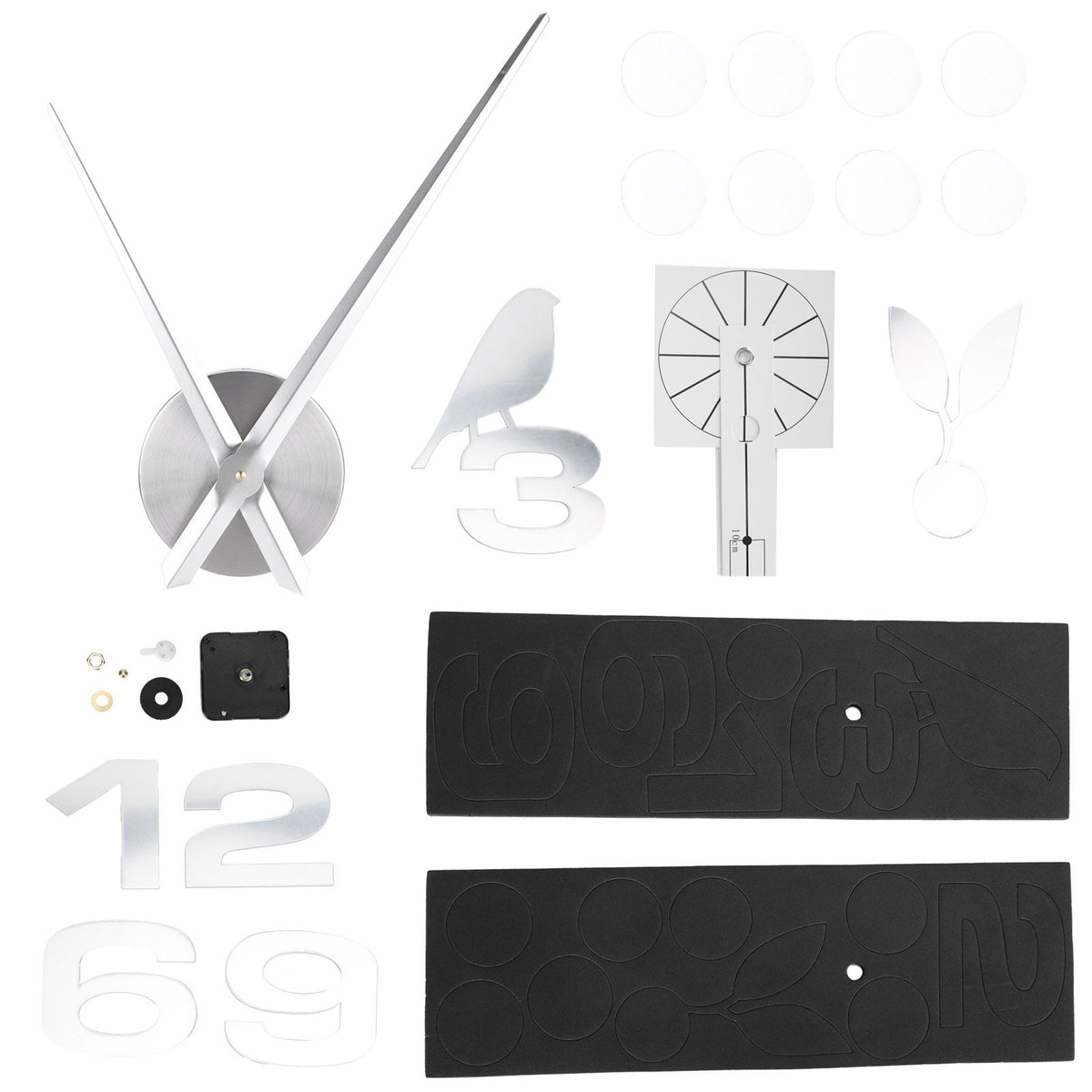 Frameless Wall Clock Sticker Mirror Surface DIY Decoration Living Room Bedroom OfficeSilver
