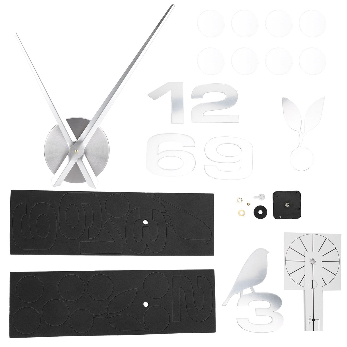 Frameless Wall Clock Sticker Mirror Surface DIY Decoration Living Room Bedroom OfficeSilver