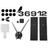 Frameless Wall Clock Sticker Mirror Surface DIY Decoration Living Room Bedroom OfficeBlack