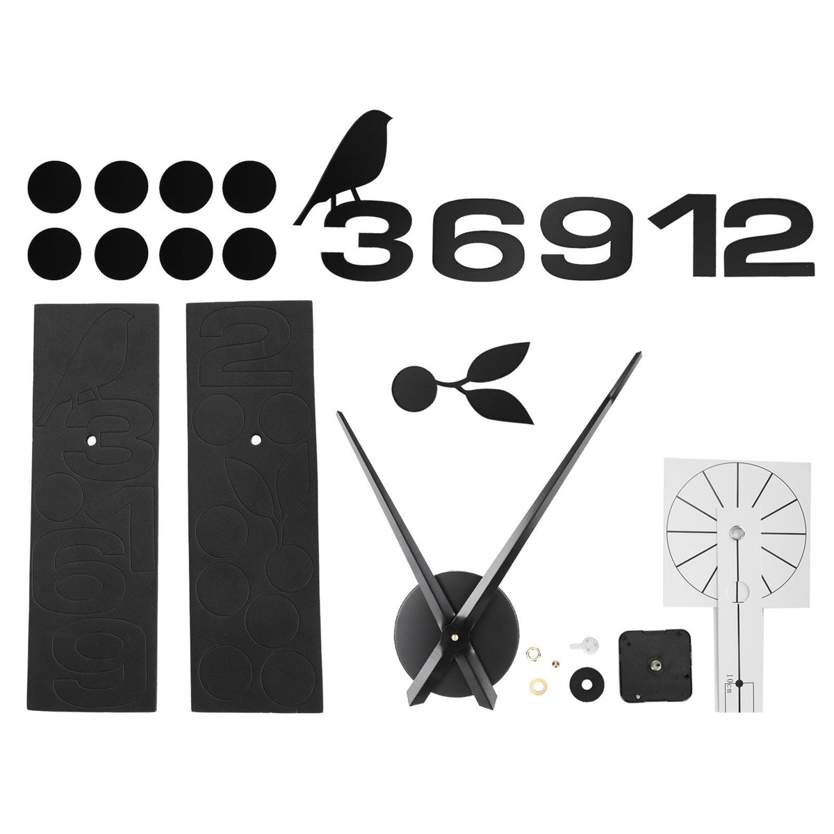 Frameless Wall Clock Sticker Mirror Surface DIY Decoration Living Room Bedroom OfficeBlack