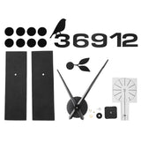 Frameless Wall Clock Sticker Mirror Surface DIY Decoration Living Room Bedroom OfficeBlack